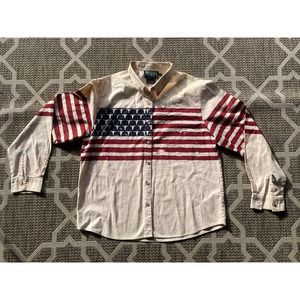 Brooks & Dunn by Panhandle Slim American Flag western shirt Sz L